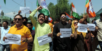 بی جے پی کا حالیہ ہلاکتوں کے خلاف سری نگر میں احتجاج