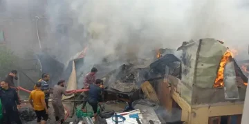 سری نگر کے خانیار علاقے میں آتشزدگی، ایک دارلعلوم، میریج ہال اور چار مکانوں کو نقصان