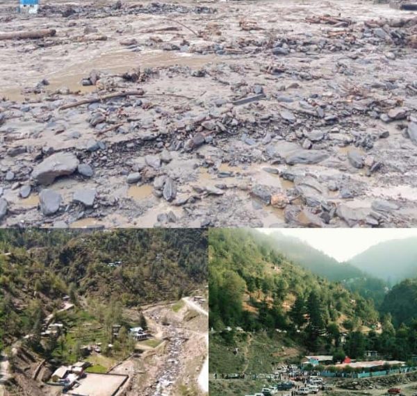 ڈوڈہ کے کاہراہ میں ہوئی موسلادھار بارش کی وجہ سے سیلابی صورتحال