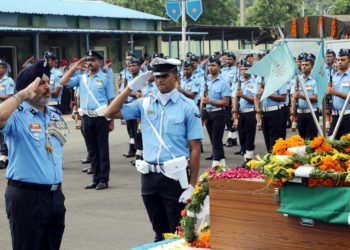 حادثے میں ہلاک پائلٹ کی سرکاری اعزاز کے ساتھ آخری رسومات