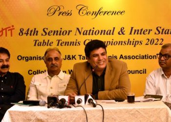 جموں و کشمیر جموں میں سینئر نیشنل ٹیبل ٹینس چیمپین شپ 2022 کی میز بانی کیلئے تیار ہے : سرمد حفیظ