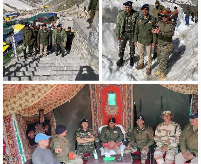شری امر ناتھ یاترا: اے ڈی جی پی کشمیر وجے کمار کا پنجترنی اور پوتر گھپا کا دورہ