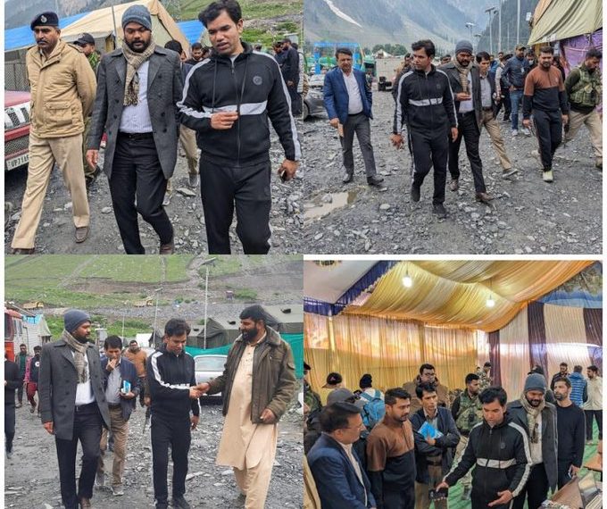ڈویژنل کمشنر کشمیر نے شری امرناتھ جی گپھا کے بالتل محور کا دورہ کیا