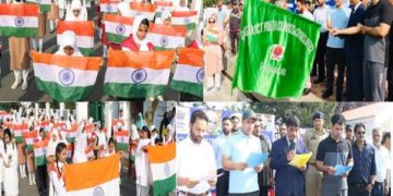 چیف سیکرٹری نے سری نگر میں ترنگا ریلی کو جھنڈی دکھا کر روانہ کیا