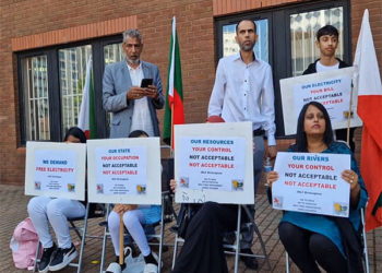  کشمیری تارکین وطن  نے برمنگھم میں گلگت بلتستان اور  کے لیے احتجاج کیا
