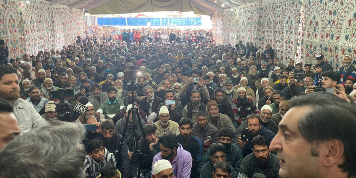 سجاد لون کی ترہگام اور کپواڑہ حلقوں میں سلسلہ وار عوامی جلسوں کی قیادت