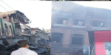 سرینگر میں خوفناک آتشزدگی، ایک مسجد 20 دکان اور7 مکان خاکستر